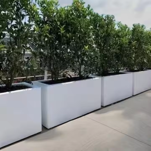 Pots <span class=keywords><strong>de</strong></span> <span class=keywords><strong>fleurs</strong></span> rectangulaires <span class=keywords><strong>en</strong></span> métal personnalisés, légers, haute résistance, haute qualité, auto-arrosants, avec trou <span class=keywords><strong>de</strong></span> drainage pour le jardin - Product Image 6