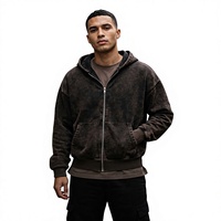 Veste unie de haute qualité en polaire CVC 360 g/m², vêtement d'extérieur chaud à capuche pour homme