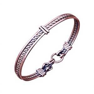 Elegant Pure <b>Copper</b> <b>Bracelet</b> Handmade Adjustable Jewelry Accessory For Casual Wear Office And Party Fashion - Product Image 1
