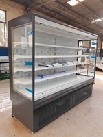 Vitrine réfrigérée verticale à rideau d'air, à haute efficacité énergétique, avec contrôle numérique de la température, LED, pour supermarché