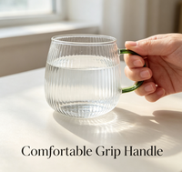 Mug mignon en verre borosilicate soufflé à la main 350 ml, réutilisable, compatible lave-vaisselle, pour fêtes, décorations de maison