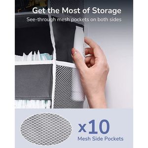 Modern Overdoor Fabric Hanging Organizer With Metal Hook <b>Foldable</b> Design for Magazine and Toy Organization - Product Image 6