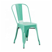 Chaise de Café Vintage en Métal Chaise de Restaurant Style Rétro en Fer Rustique