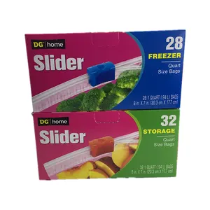 Hot Selling Custom Biodegradable Recyclable PE Frosted Zip Lock Slider Packaging Small Ziplock Bags for Refrigerator Fresh Food