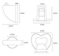 Verrou de sécurité magnétique pour armoire, clé magnétique en forme de cœur invisible sans perçage, loquet de tiroir à l'épreuve des bébés pour la sécurité des placards