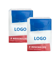 Mouchoirs de poche miniatures personnalisables, de qualité supérieure, 100% bambou blanc, marque OEM, pour un usage domestique sans noyau, recyclés, 2 plis, modèle BN01
