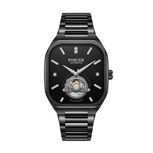 Reloj mecánico automático de acero inoxidable ahuecado cuadrado de lujo para hombre Relojes de moda más vendidos de alta calidad - Product Image 2