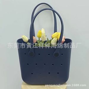 Sac fourre-tout pour femme en EVA, carré horizontal perforé, résistant à l'eau, sac de rangement pour le shopping, printemps 2024 - Product Image 1