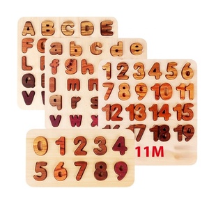 Luxe de haute qualité en bois massif alphanumérique ABC 123 jouet éducatif pour préscolaire pour bébé 1-4 <span class=keywords><strong>ans</strong></span> - Product Image 1