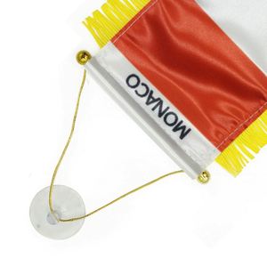 Custom Logo Hanging MONACO Pennant <b>Flag</b> for Car Rearview Mirror and Home Decoration Digital Printing Techniques - Product Image 2