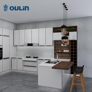 Cửa Tủ Bếp Có Độ Bóng Cao Khung Nhôm Chất Lượng Cao Kính Cạnh Phẳng Hiện Đại/Dễ Dàng Cạnh Căn Hộ <span class=keywords><strong>CN</strong></span>;ZHE - Product Image 3