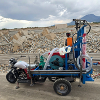 Vente directe d'usine 200m Portable moto puits d'eau forage Machine automatique petite Mini 30HP plate-forme de forage Diesel