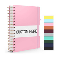 Planificateur de carnet à spirale rose personnalisé en gros 2025 planificateur quotidien avec Logo personnalisé-Option cadeau