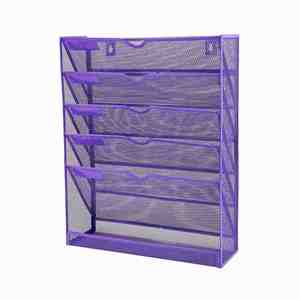 Metal Mesh Wall <b>File</b> <b>Organizer</b> 5 Tier Vertical Mount Hanging <b>File</b> Holder Magazine Rack - Product Image 5