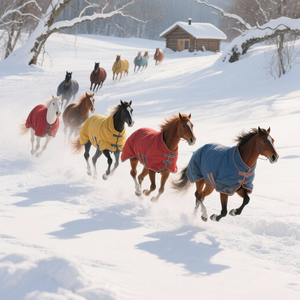 最佳质量原始设备制造商全天候卫士透气马稳定地毯-午夜海军重型冬季毛毯 - Product Image 4