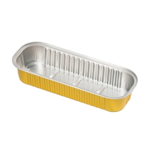 Moule à gâteau rectangulaire <span class=keywords><strong>en</strong></span> <span class=keywords><strong>aluminium</strong></span> pour micro-ondes avec couvercle, bac à pain jetable et recyclable, contenants de cuisson - Product Image 1