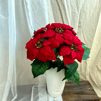 Fleurs de Noël artificielles en poinsettia, directement de l'usine, pour décorations d'arbre de Noël et décorations de table à la maison