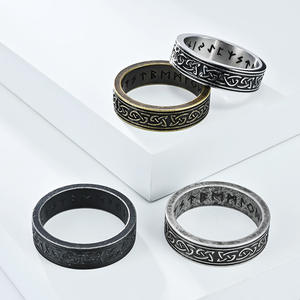 Nordic Viking Celtic Knot Titanium Steel <b>Ring</b> Antique Silver Unisex Fashion Jewelry Gift - Product Image 2