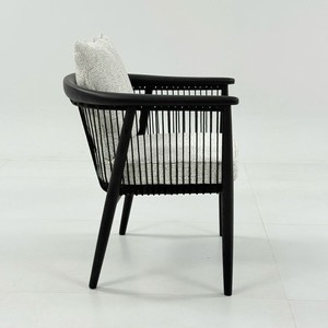 Silla <span class=keywords><strong>de</strong></span> Comedor <span class=keywords><strong>de</strong></span> Madera Negra <span class=keywords><strong>de</strong></span> Lujo - Estilo Moderno <span class=keywords><strong>de</strong></span> Sillón, Versátil para Restaurante, Hotel, Dormitorio y Sala <span class=keywords><strong>de</strong></span> Estar - Product Image 5