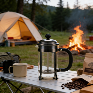 <span class=keywords><strong>Cafetière</strong></span> à piston portable en acier inoxydable et verre à prix abordable, avec logo personnalisé, finition <span class=keywords><strong>or</strong></span> rose - Product Image 1