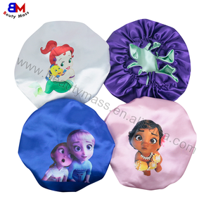 <span class=keywords><strong>Bonnet</strong></span> de Nuit en Satin Soie Personnalisé pour Enfant, Double Épaisseur, Réversible, Motif Personnage de Dessin Animé, en Soie Satinée - Product Image 2