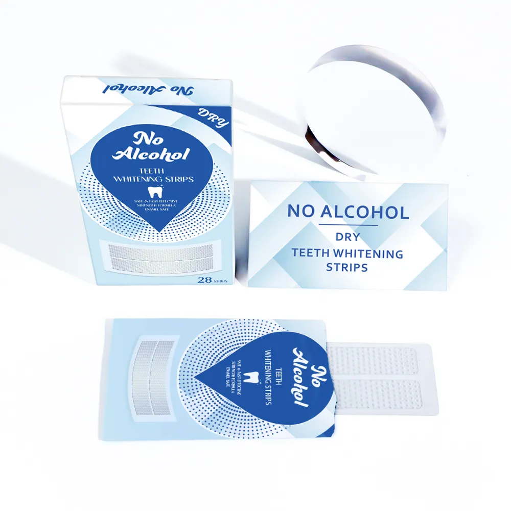 Toptan 7 paket diş Whiteni kuru diş beyazlatma şeritleri alkol ücretsiz diş beyazlatma şeritleri