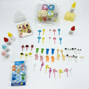 新しい食品グレードの子供の動物農場かわいいミニTenedoresサイン漫画フルーツフォークセット子供のための創造的なお弁当ピックプラスチック15g - Product Image 2