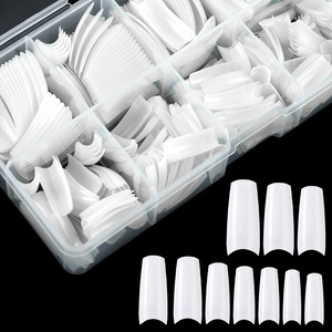 Nouvelle Arrivée Français 500pcs Blanc <span class=keywords><strong>Transparent</strong></span> ABS Ongles Artificiels 500pcs Faux Ongles Extension Acrylique <span class=keywords><strong>Capsule</strong></span> Demi-Couverture Longue - Product Image 1