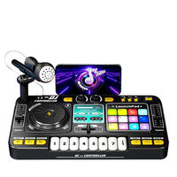 Contrôleur de mixage DJ Bluetooth, lecteur de musique, microphone, son, lumière, percussion électronique, instrument de musique portable pour fête