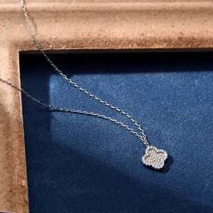 Collar con Colgante de Trébol de Cuatro Hojas en <span class=keywords><strong>Plata</strong></span> de Ley S925 Chapado en Oro de 14K, Listo para Enviar, Joyería al por Mayor para Mujer - Product Image 4