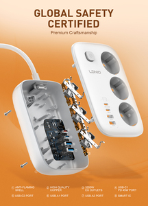 Nueva llegada LDNIO SE2 3250W Power Strip Extension Socket 3 EU Outlets con 4 SUB 13A Enchufe eléctrico Estándares DE LA UE - Product Image 5