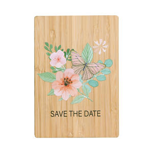 Umweltfreundliche Maßgefertigte Bambus UV-Druck Blumen Save-the-Date Liebevolle Hochzeitseinladungskarte - Product Image 3
