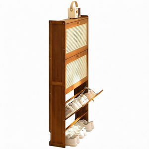 Étagère à chaussures en bois moderne avec 3 niveaux, design gain de place pour l'entrée, meuble de style scandinave - Product Image 3