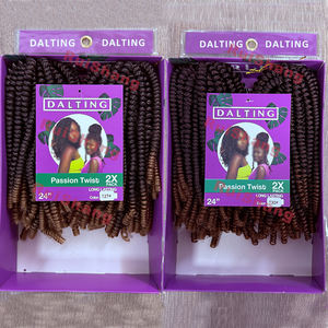 Extensions de <span class=keywords><strong>cheveux</strong></span> synthétiques ombrées pré-tressées de 24 pouces, lot de 2, en promotion, style Fluffy Passion Twist, Bomb Twist, Spring Twist, vente directe d'usine - Product Image 3