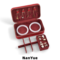 Boîtes à bijoux en velours personnalisées avec logo, double fermeture éclair, organisateur de bijoux portable, plateau à bagues amovible, étui d'emballage pour bijoux