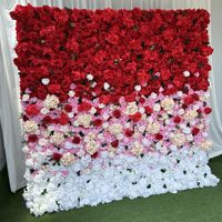 Mur de fleurs artificielles personnalisé, mur de fleurs rouge dégradé, décoration de mariage