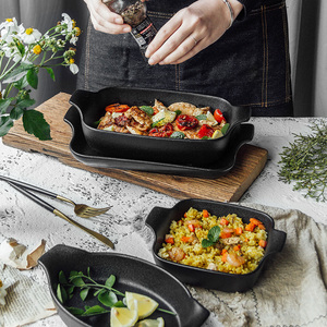 Plat de cuisson carré en céramique pour four, avec poignées, pour gâteaux et gratins - Product Image 2