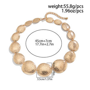 Jachon элегантное геометрическое овальное ожерелье золотого тона металлические серьги с бахромой модный длинный комплект украшений для офиса и вечеринки - Product Image 4