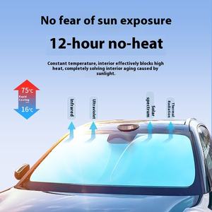 แผ่นบังแดดหน้า<span class=keywords><strong>รถ</strong></span>ยนต์แบบพับได้ ผลิตจากไทเทเนียมสีเงิน ใช้ได้กับรถยนต์ทุกรุ่น พร้อมฉนวนกันความร้อนและช่วยระบายความร้อน - Product Image 4