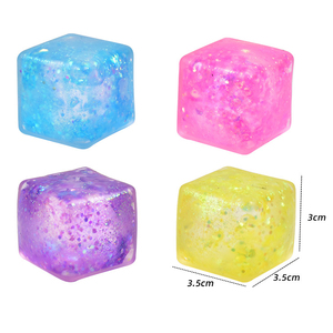 Jouets sensoriels anti-stress en forme de cube de glace de 3,5 cm, petits, carrés, en maltose, à presser - Product Image 6