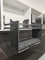 Sistem penyimpanan Lift kabinet dapur, tinggi tarik ke bawah penyimpanan rak piring Lift kaca keranjang Lift