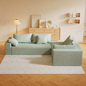 Sofá Modular sin Marco, Comprimido al Vacío, de Espuma Completa, CertiPUR-US, Muebles para Sala de Estar, con Funda de Tela Personalizada - Product Image 1