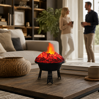 Mini Cheminée LED de Table Décorative, Lampe Portable d'Intérieur à Effet de Flamme pour Ambiance Maison et Hôtel