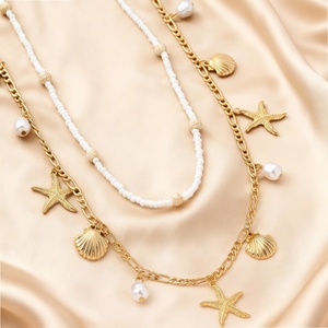 Cadena de cintura boho con estrellas de mar en capas, cadena de vientre dorada con conchas y perlas, accesorios de joyería corporal para fiesta de verano en la playa para mujer - Product Image 5