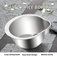 Passoire pliable 4-en-1 en acier inoxydable, compatible lave-vaisselle, pour le lavage du riz et du quinoa, avec égouttoirs latéraux