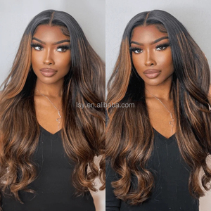 Perruque Body Wave Ombrée Personnalisable P4/27 Brun Blond, 100% Cheveux Humains Vierges, Perruque Frontale en Dentelle HD 13x4, Vente Directe Usine, Faible MOQ - Product Image 3