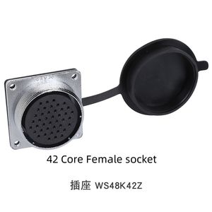 WS48 ขั้วต่อการบิน 5/7/20/27/38/42 พินชายหญิงปลั๊กซ็อกเก็ตหน้าแปลนสี่เหลี่ยมขั้วต่อไฟฟ้ากันน้ำงานหนัก - Product Image 6