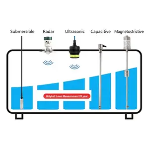 Holykell sensor de nível de líquido para poço profundo, sensor de nível de tanque de água submersível por radar ultrassônico