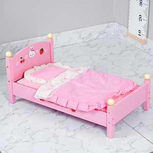 18 Inch Pop Meubels Set Mini Houten Pop Garderobe Pop Bed Volledige Lengte Spiegel Washer - Product Image 2