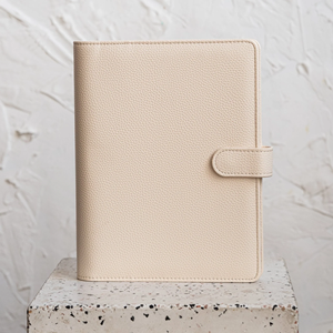 Carnet de notes/agenda/portefeuille personnalisable en cuir litchi A5, couverture rigide, à anneaux, six trous, avec porte-cartes - Product Image 2